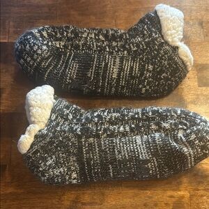 Cozy Black and White Knit Socks